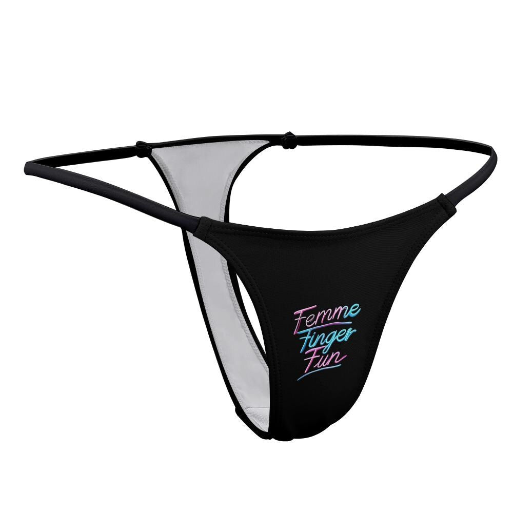 Femme Finger Fun thong panties - KinkyTingz
