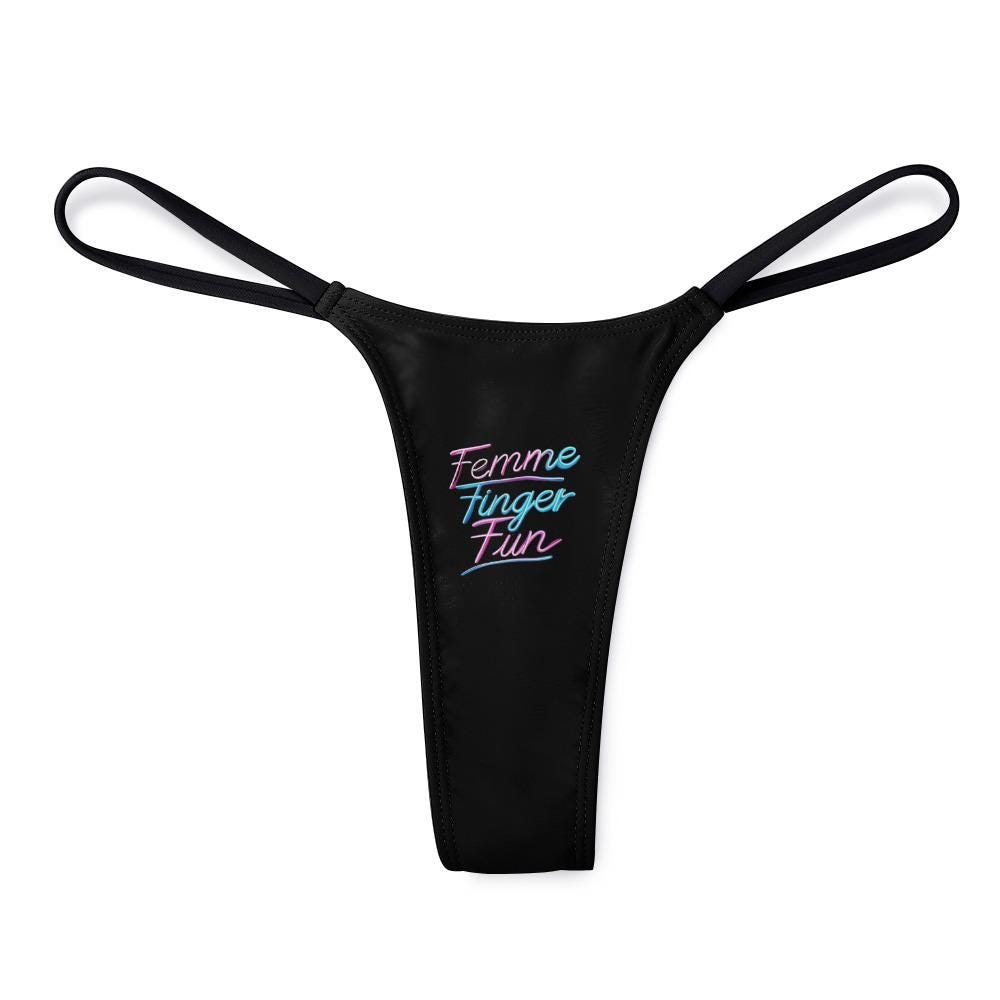 Femme Finger Fun thong panties - KinkyTingz